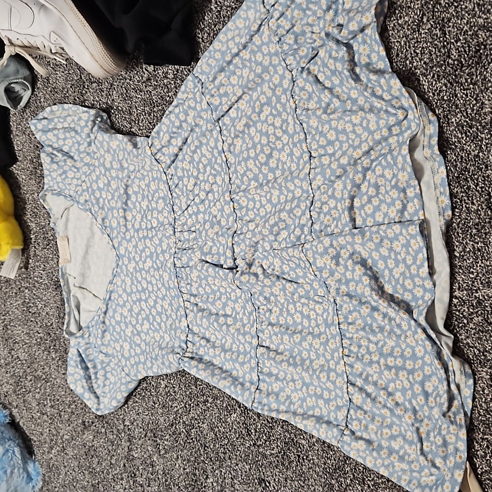 Medium blue and white flower dress from altar'd state